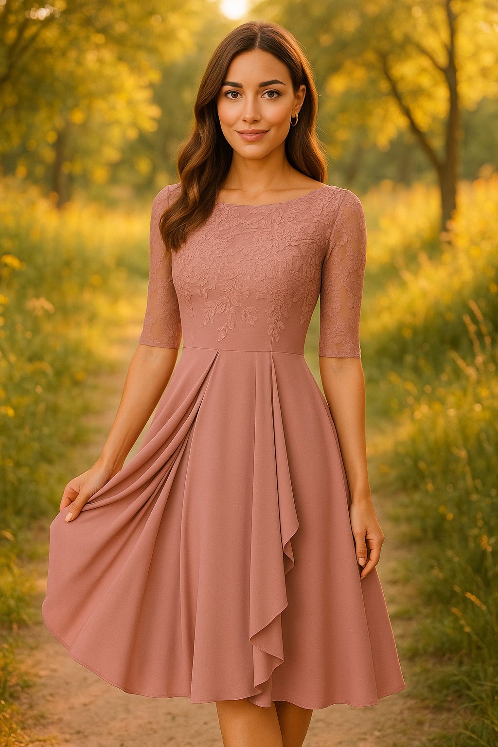 Livia – Elegante Jurk met Fijn Kant