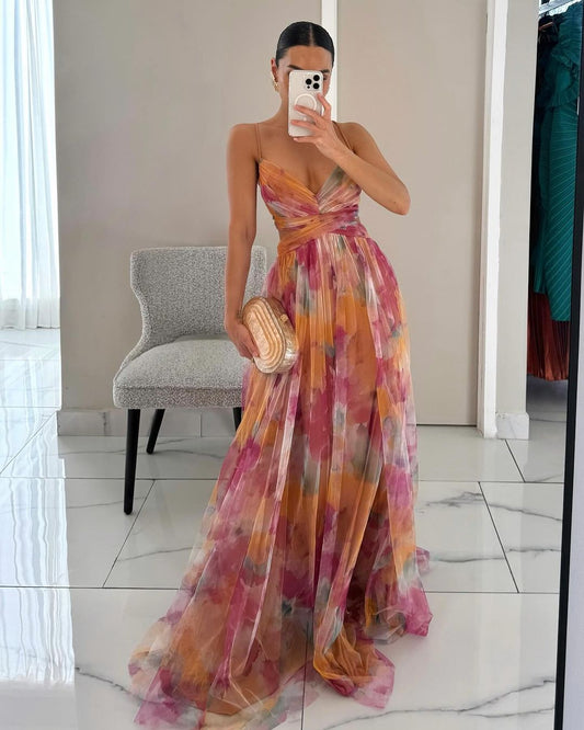 Giselle - Incantevable Maxi-robe avec Imprimé Floral